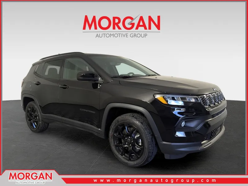 2026 Jeep Compass Latitude in Black — front three-quarter view