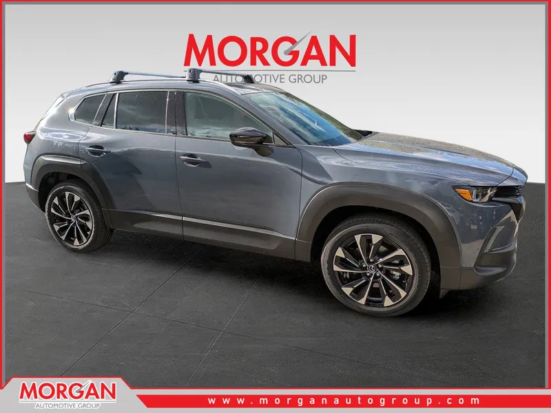 2026 Mazda CX-50 Hybrid Premium Plus in Gray — front three-quarter view