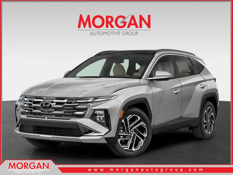 2026 Hyundai TUCSON Limited in Shimmering Silver — front three-quarter view