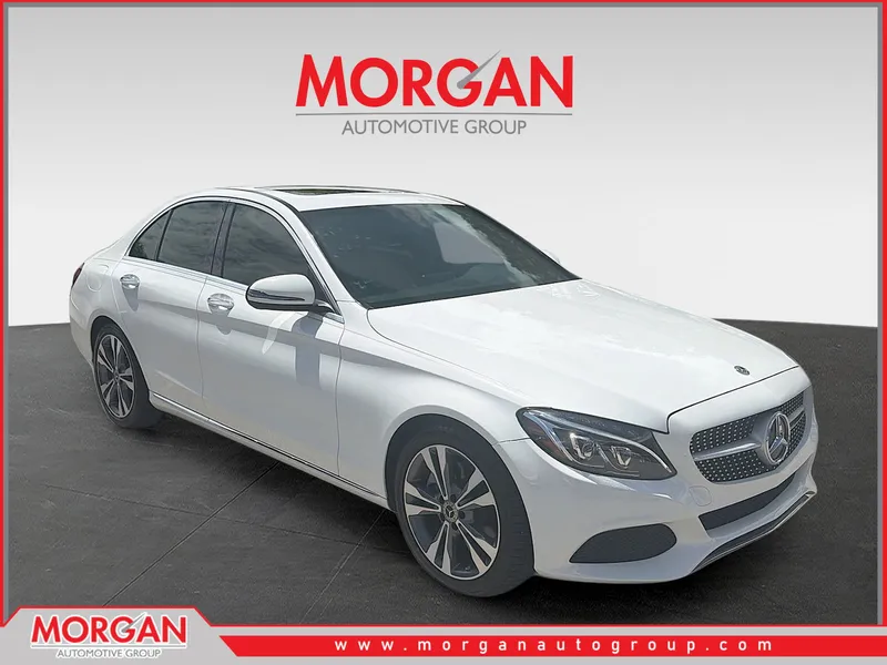2018 Mercedes-Benz C-Class C 300 in Polar White — front three-quarter view