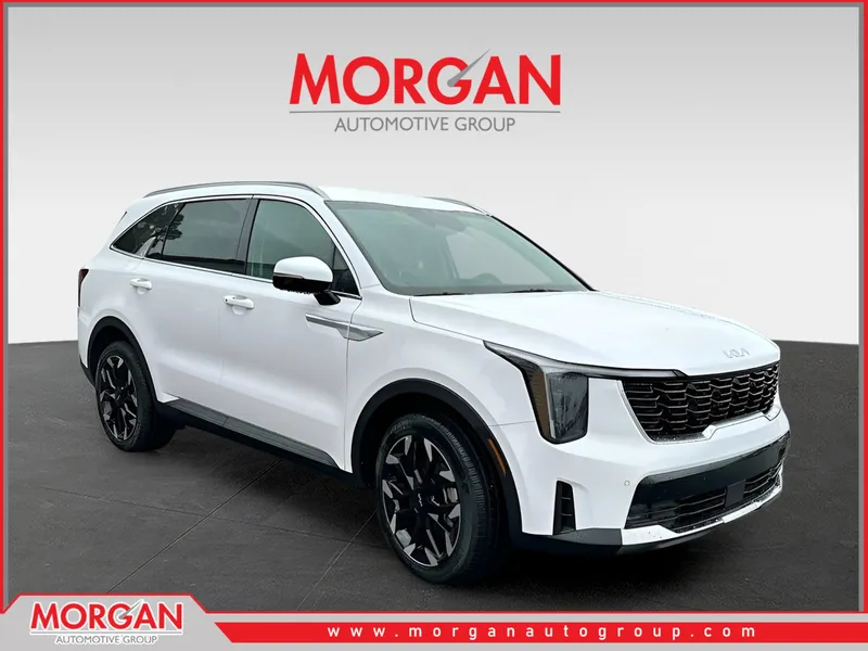 2026 Kia Sorento EX in White — front three-quarter view