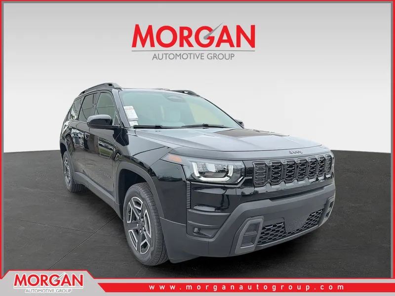 2026 Jeep Cherokee Laredo in Black — front three-quarter view