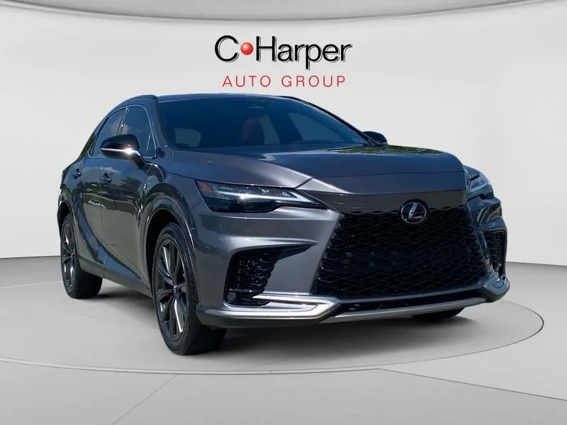 2023 Lexus RX 350 F Sport Handling in Gray Pearl — front three-quarter view