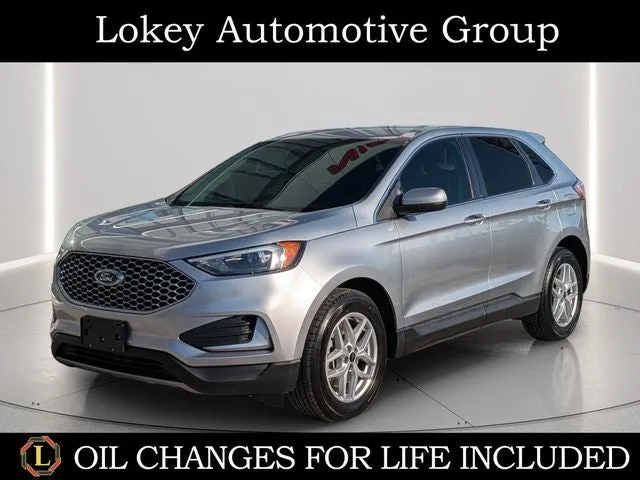 2024 Ford Edge SEL in Iconic Silver Metallic — front three-quarter view