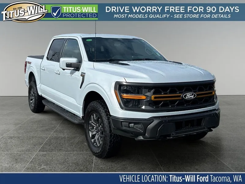 2025 Ford F-150 Tremor in White Metallic — front three-quarter view