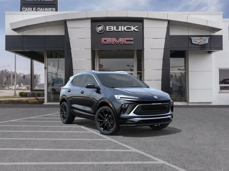 2026 Buick Encore GX Sport Touring in Ebony Twilight Metallic — front three-quarter view