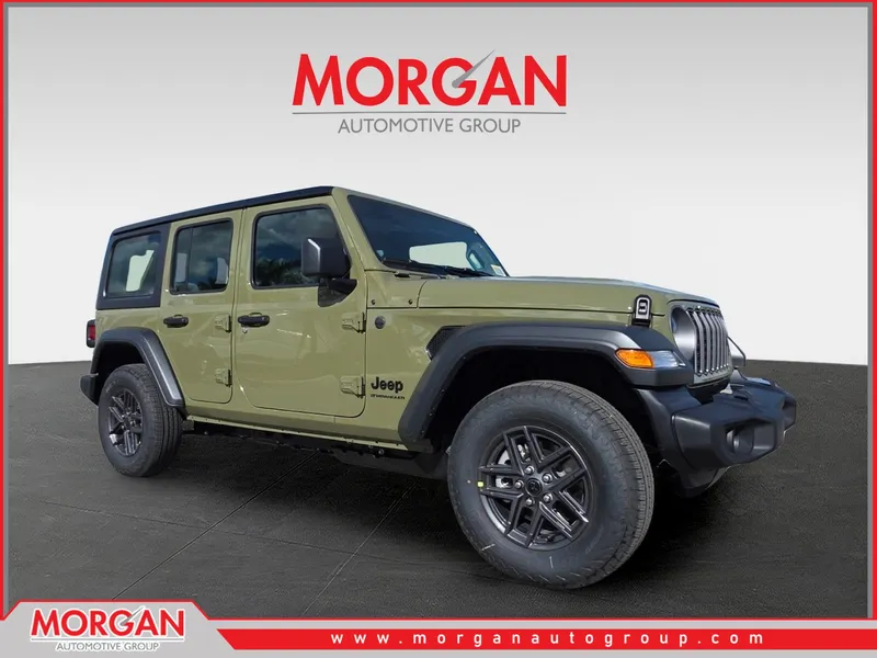 2026 Jeep Wrangler Sport in Green — front three-quarter view