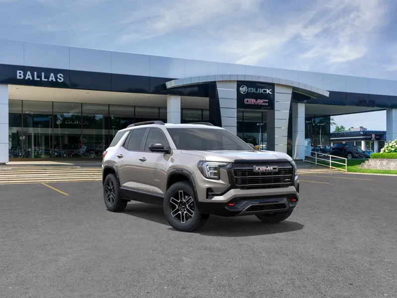 2026 GMC Terrain AT4 in Riverstone Metallic — front three-quarter view