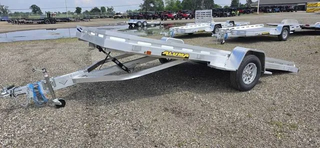 2027 Aluma 6'6x14 Tilt Bed Aluminum Utility Trailer For Sale. — front three-quarter view