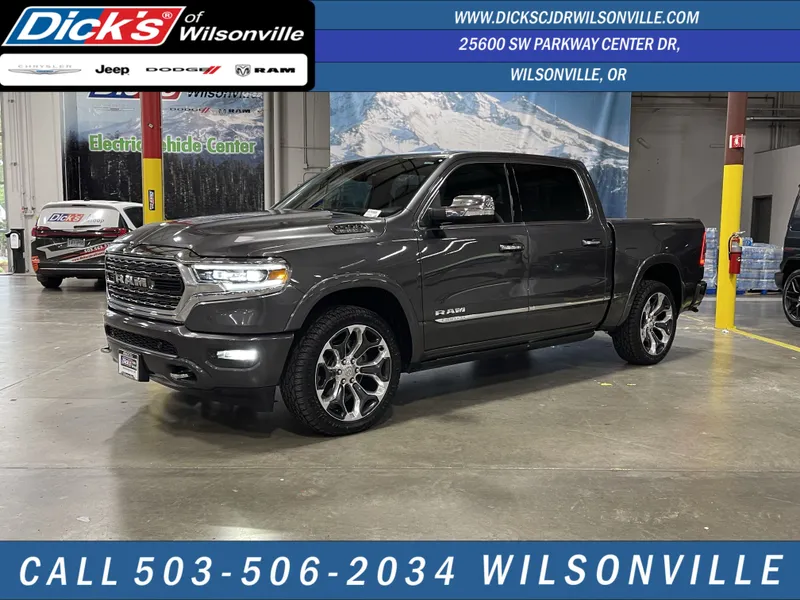 2019 RAM 1500 Limited in Granite Crystal Metallic Clearcoat — front three-quarter view