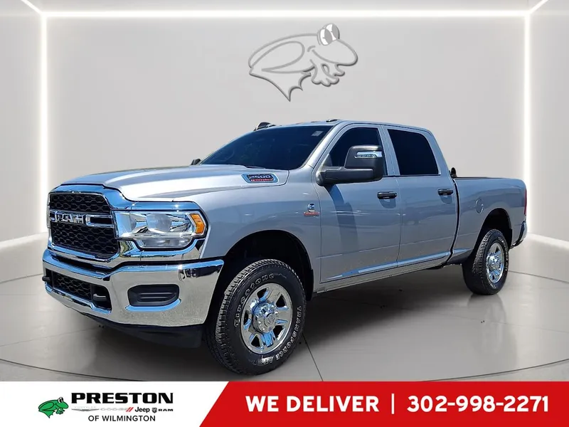 2024 RAM 2500 Tradesman in Billet Silver Metallic Clearcoat — front three-quarter view