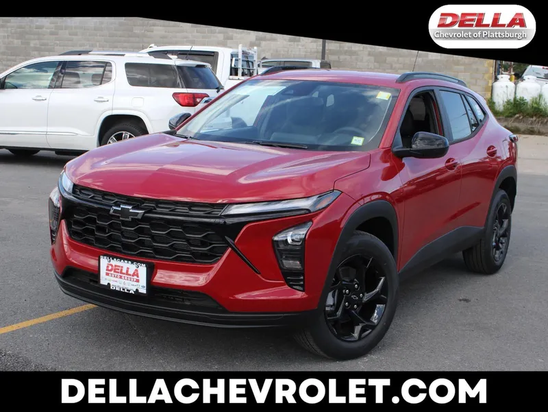2026 Chevrolet Trax LT in Apex Red — front three-quarter view