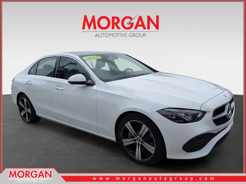 2025 Mercedes-Benz C-Class C 300 in Polar White — front three-quarter view