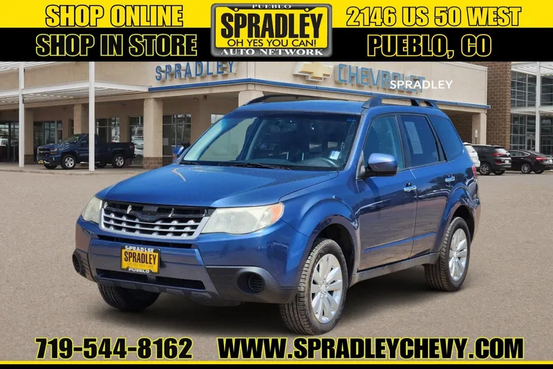 2012 Subaru Forester 2.5X Premium in Blue — front three-quarter view