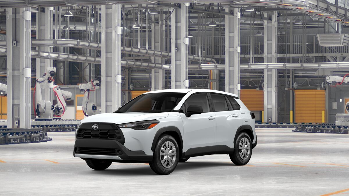 2026 Toyota Corolla Cross L in Wind Chill Pearl — front three-quarter view