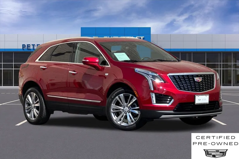 2023 Cadillac XT5 Premium Luxury in Radiant Red Tintcoat — front three-quarter view