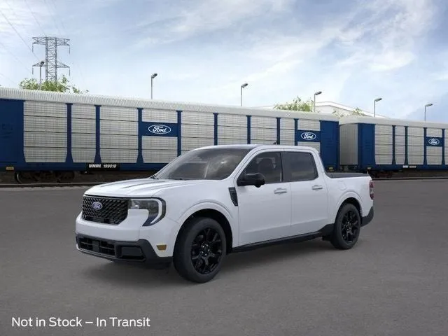 2026 Ford Maverick Lariat in Oxford White — front three-quarter view