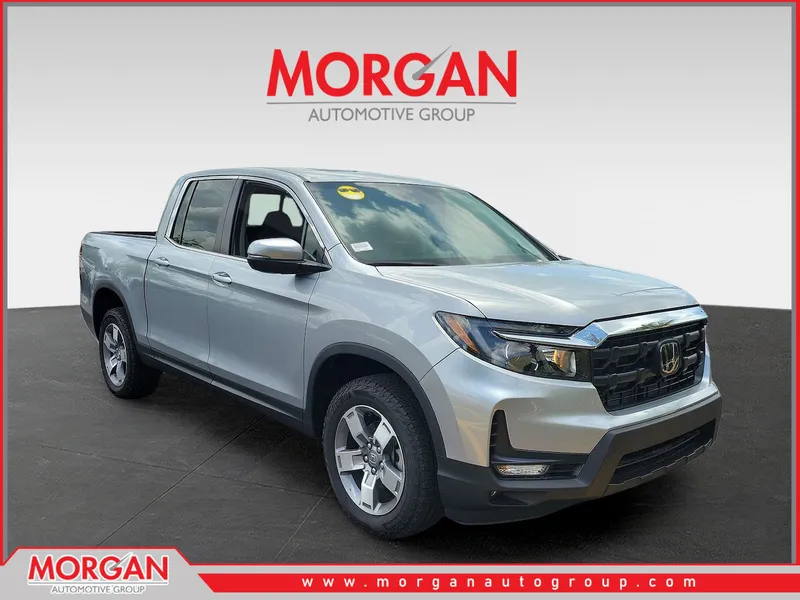 2026 Honda Ridgeline RTL in Solar Silver Metallic — front three-quarter view
