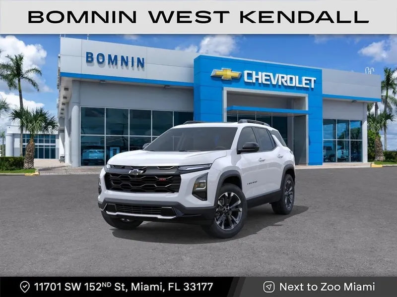 2026 Chevrolet Equinox RS in Polar White Tricoat — front three-quarter view