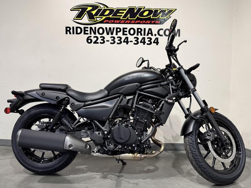 2025 Kawasaki Eliminator in METALLIC FLAT SPARK BLACK — front three-quarter view