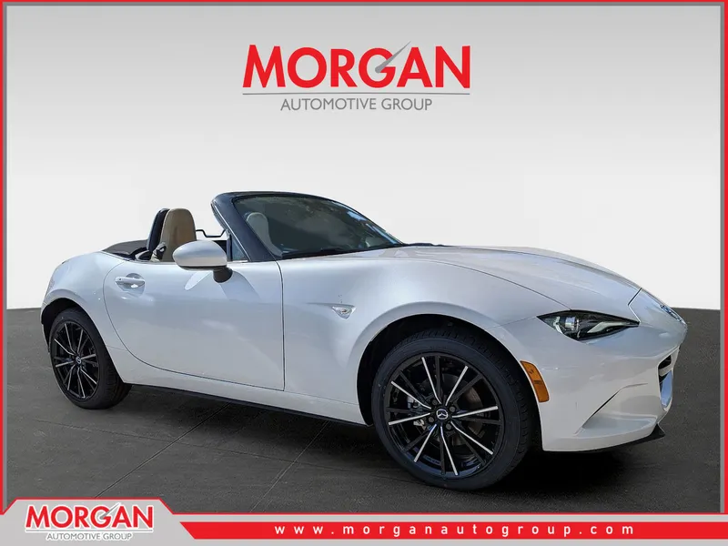 2026 Mazda MX-5 Miata Grand Touring in White — front three-quarter view