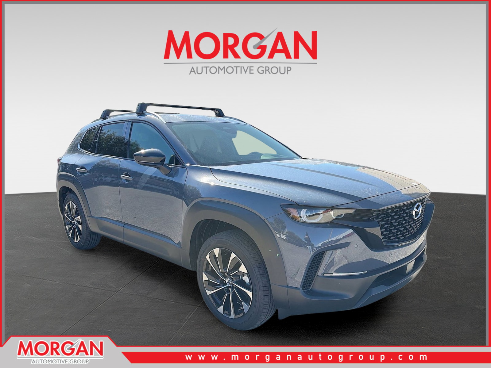 2026 Mazda CX-50 Hybrid Premium Plus in Polymetal Gray Metallic — front three-quarter view