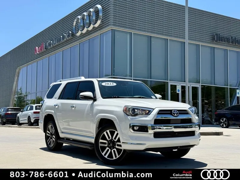 2023 Toyota 4Runner Limited in Blizzard Pearl — front three-quarter view