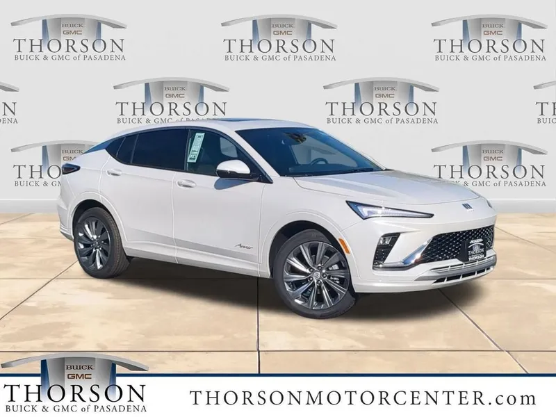 2026 Buick Envista Avenir in White Frost Tricoat — front three-quarter view