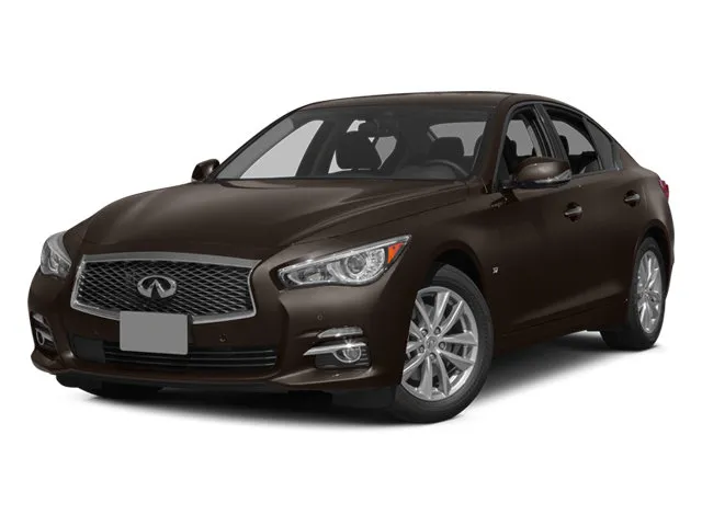 2014 INFINITI Q50 Premium in Liquid Platinum — front three-quarter view