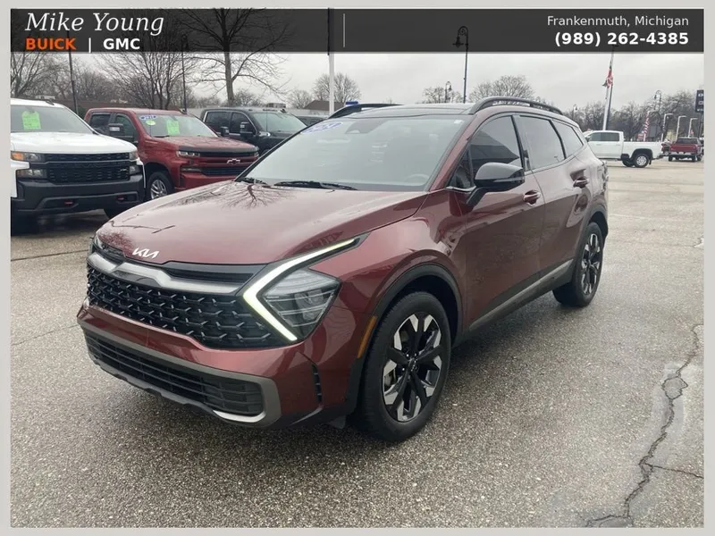 2024 Kia Sportage X-Line in Red — front three-quarter view