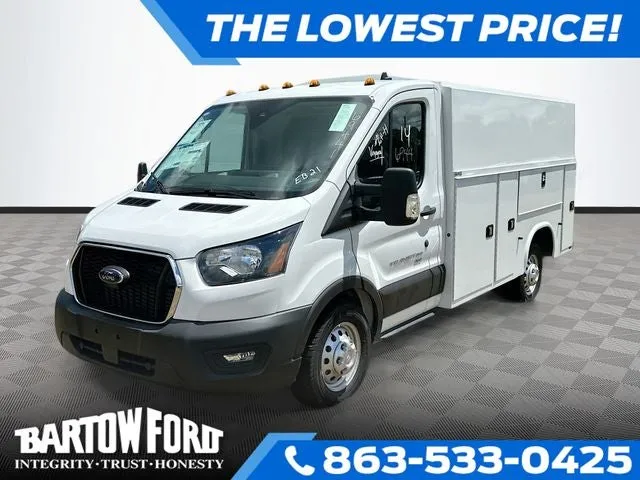 2025 Ford Transit-350 Base in Oxford White — front three-quarter view