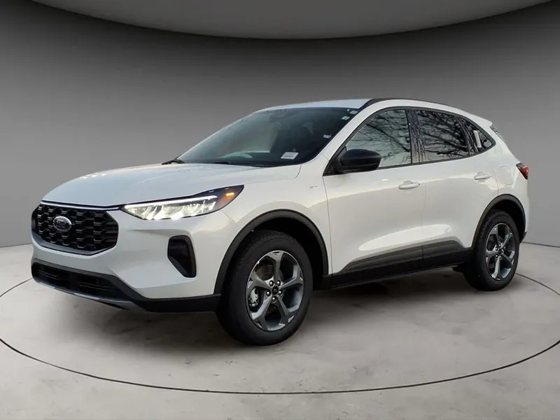 2026 Ford Escape ST-Line in White Metallic — front three-quarter view