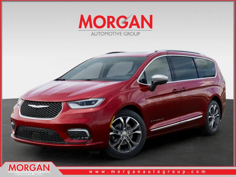 2026 Chrysler Pacifica Pinnacle in Red — front three-quarter view
