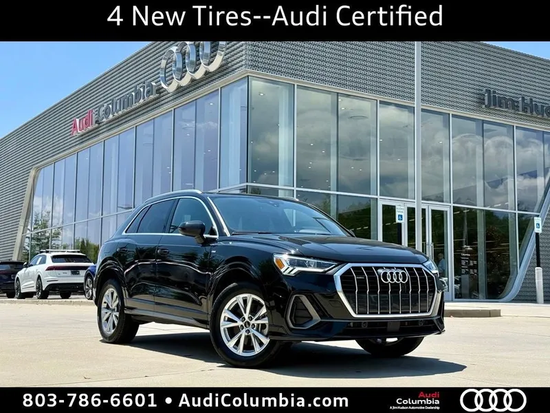 2025 Audi Q3 Premium S Line quattro in Mythos Black Metallic — front three-quarter view