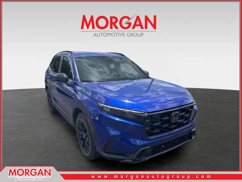 2024 Honda CR-V Hybrid Sport in Blue — front three-quarter view