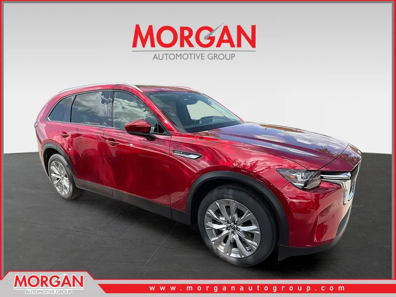 2026 Mazda CX-90 Preferred in Soul Red Crystal Metallic — front three-quarter view