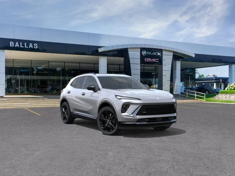 2026 Buick Envision Sport Touring in Moonstone Gray Metallic — front three-quarter view