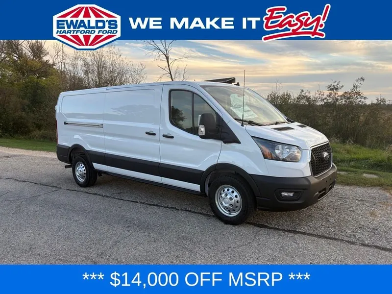 2025 Ford Transit-350 Base in Oxford White — front three-quarter view