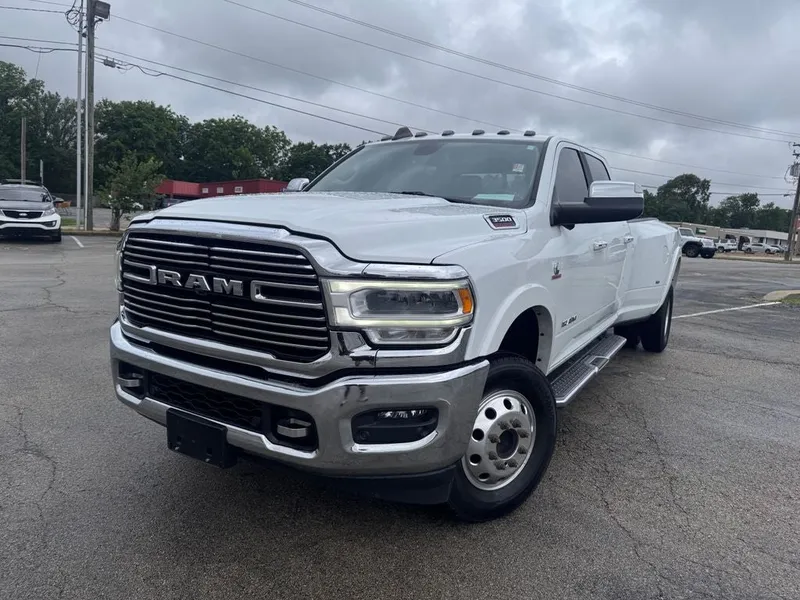 2022 RAM 3500 Laramie in Bright White Clearcoat — front three-quarter view