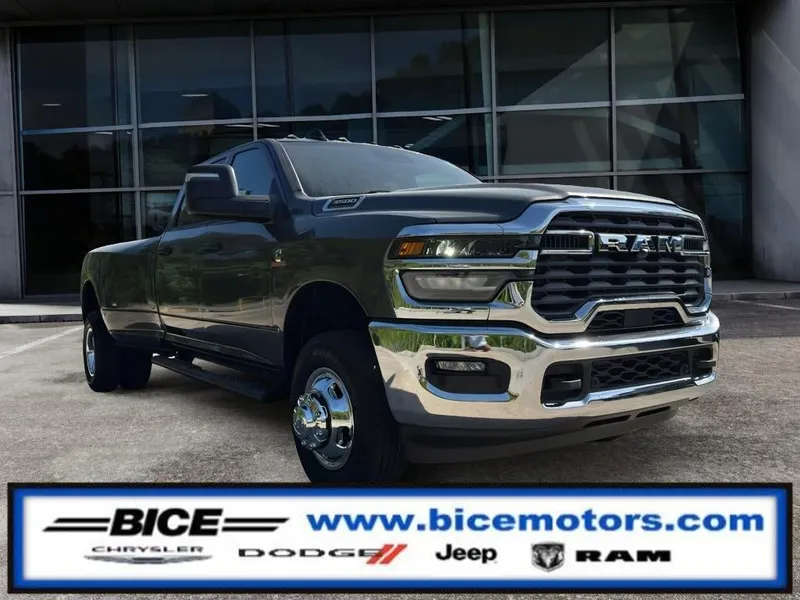 2026 RAM Ram 3500 Tradesman Crew Cab 4x4 Long Box in Granite Crystal Metallic Clear-Coat Exterior Paint — front three-quarter view