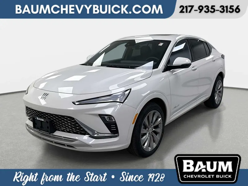 2026 Buick Envista Avenir in White Frost Tricoat — front three-quarter view