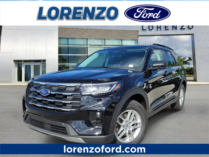 2026 Ford Explorer Active w/200A Pkg in Agate Black Metallic — front three-quarter view