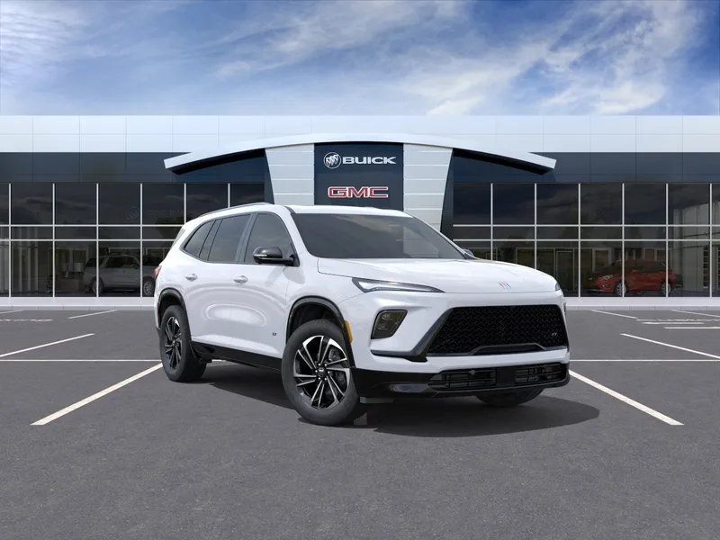2026 Buick Enclave Sport Touring in Summit White — front three-quarter view