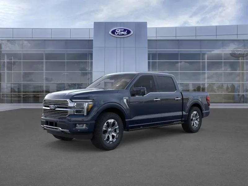 2026 Ford F-150 in Antimatter Blue — front three-quarter view