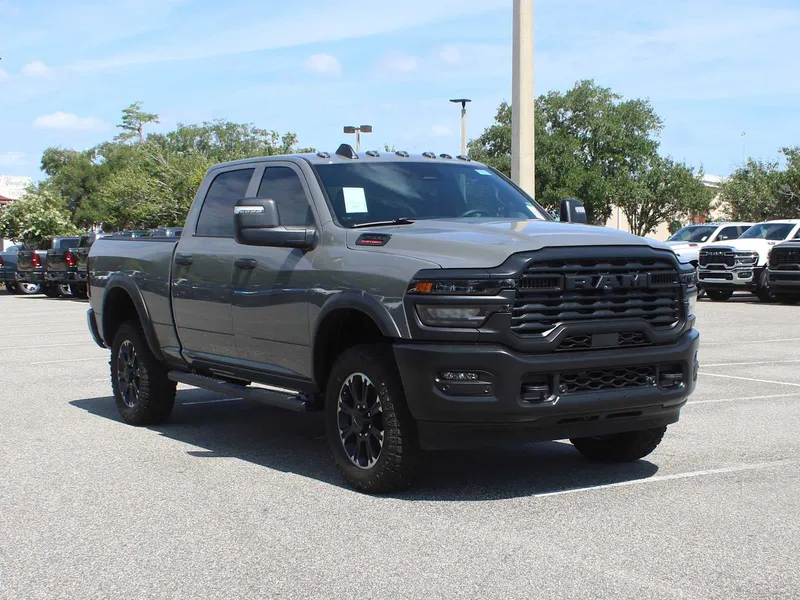 2026 RAM 2500 Warlock in Ceramic Gray Clear-Coat Exterior Paint — front three-quarter view