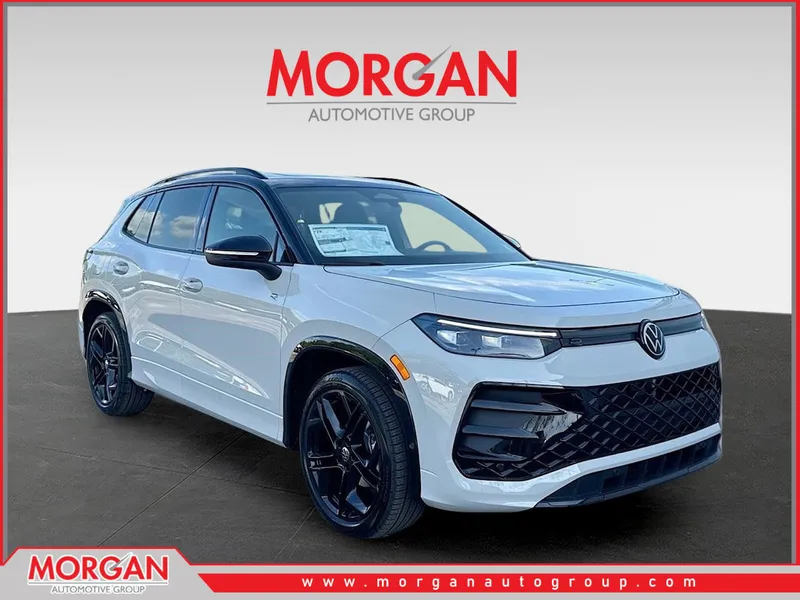 2026 Volkswagen Tiguan SE R-Line Black in Sandstone — front three-quarter view