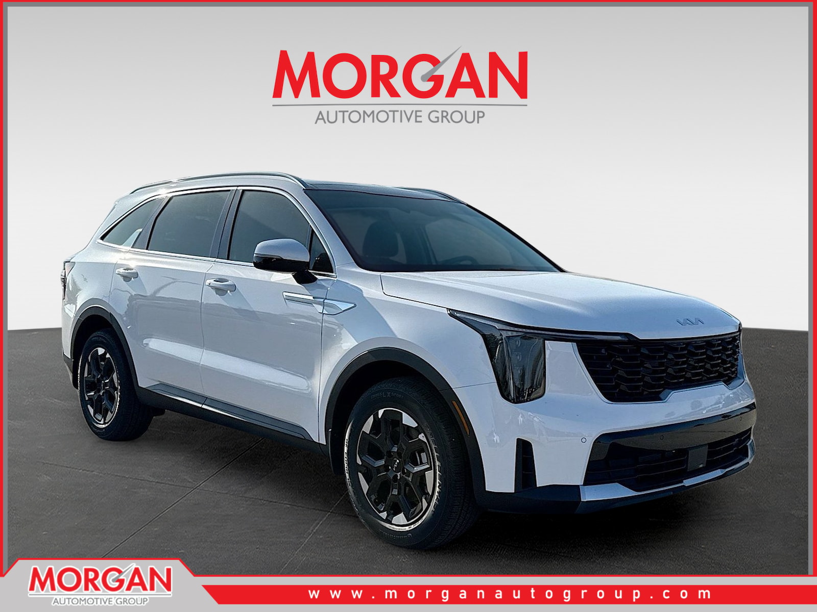 2026 Kia Sorento S in Glacial White Pearl — front three-quarter view