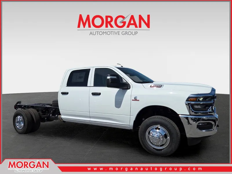 2026 Ram 3500 Tradesman in White — front three-quarter view