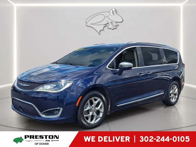 2017 Chrysler Pacifica Limited in Jazz Blue Pearlcoat — front three-quarter view