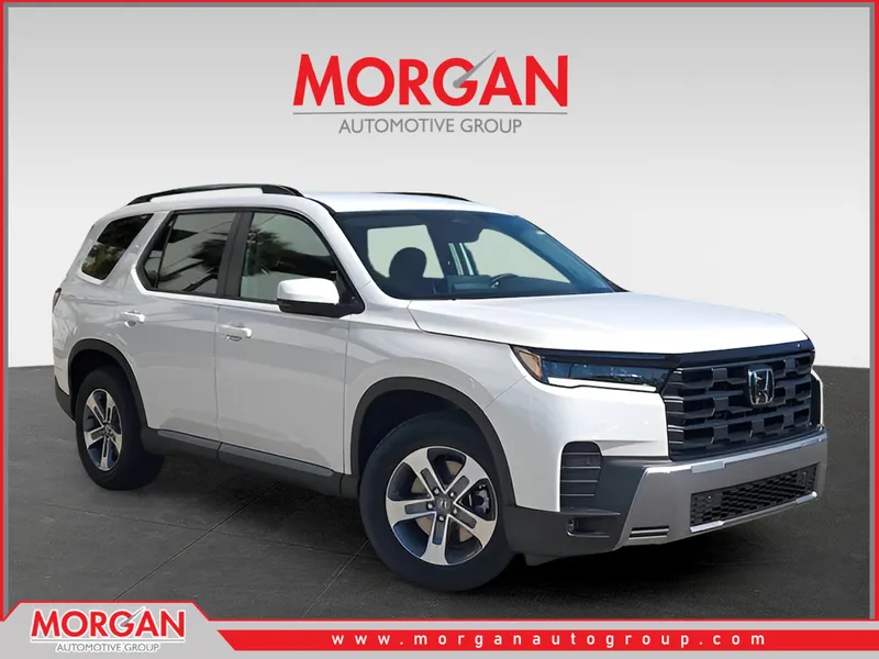 2026 Honda Pilot EX-L in Platinum White Pearl — front three-quarter view